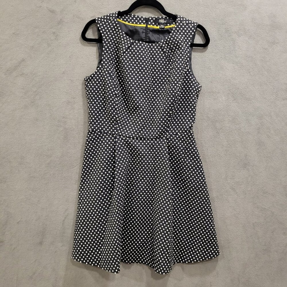 Abs Platinum Allen Schwartz Dress Size‎ 10 Polka Dot Skater dress Fit and Flare